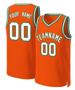 Custom Orange White-Kelly Green Classic Tops Basketball Jersey