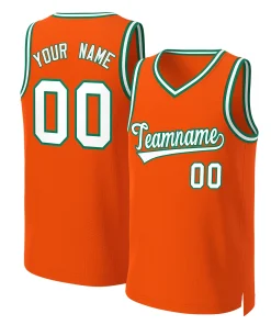 Custom Orange White-Kelly Green Classic Tops Basketball Jersey