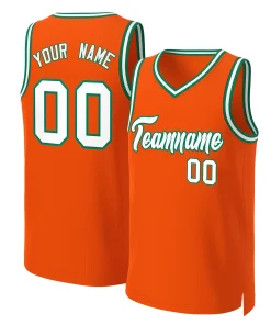 Custom Orange White-Kelly Green Classic Tops Basketball Jersey