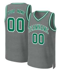 Custom Dark Gray Kelly Green-White Classic Tops Basketball Jersey