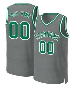 Custom Dark Gray Kelly Green-White Classic Tops Basketball Jersey