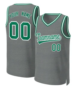 Custom Dark Gray Kelly Green-White Classic Tops Basketball Jersey