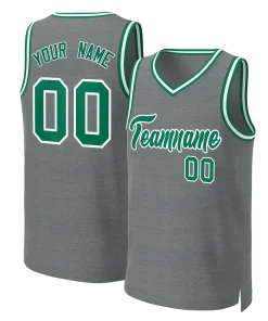 Custom Dark Gray Kelly Green-White Classic Tops Basketball Jersey