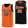 Custom Black Orange Team Sports Shirts Reversible Personalized Basketball Jersey for Men/Youth