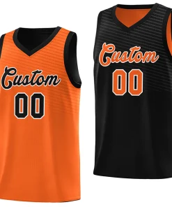 Custom Black Orange Team Sports Shirts Reversible Personalized Basketball Jersey for Men/Youth