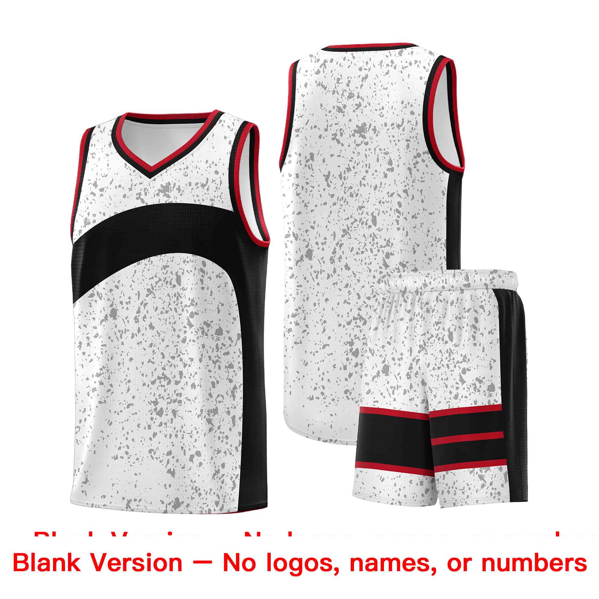 Custom White Black Dot Graffiti Pattern Irregular Team Names Sports Uniform Basketball Jersey - Image 2