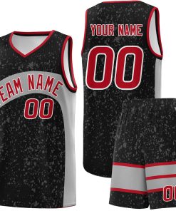 Custom Black Light Gray Dot Graffiti Pattern Irregular Team Names Sports Uniform Basketball Jersey| KXKSHOP