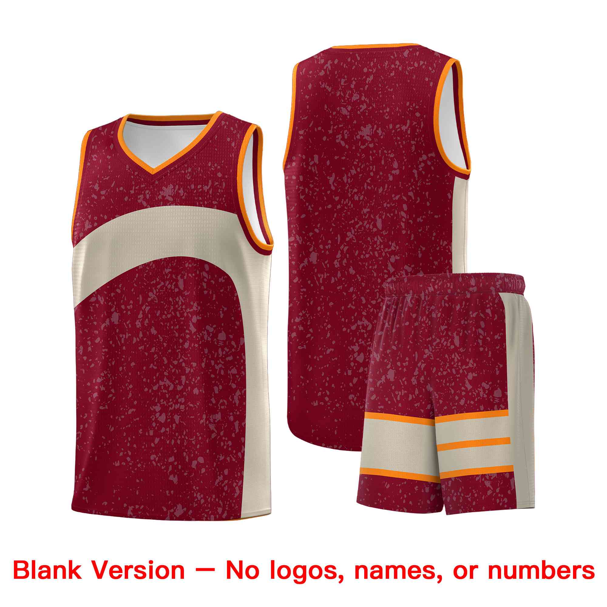 Custom Maroon Brazilian Sand Dot Graffiti Pattern Irregular Team Names Sports Uniform Basketball Jersey - Image 2