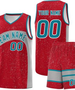 Custom Red Light Gray Dot Graffiti Pattern Irregular Team Names Sports Uniform Basketball Jersey| KXKSHOP