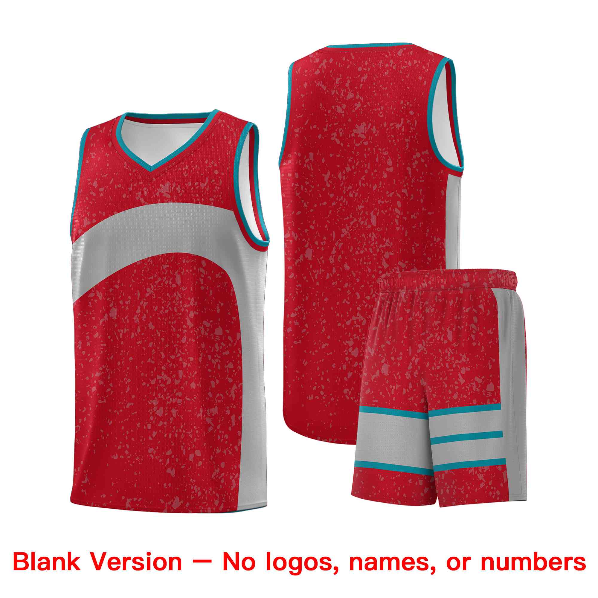 Custom Red Light Gray Dot Graffiti Pattern Irregular Team Names Sports Uniform Basketball Jersey - Image 2