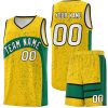 Custom Gold Kelly Green Dot Graffiti Pattern Irregular Team Names Sports Uniform Basketball Jersey| KXKSHOP
