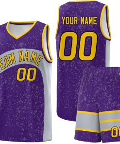 Custom Purple Light Gray Dot Graffiti Pattern Irregular Team Names Sports Uniform Basketball Jersey| KXKSHOP