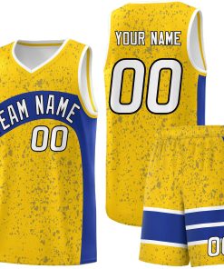 Custom Gold Royal Dot Graffiti Pattern Irregular Team Names Sports Uniform Basketball Jersey| KXKSHOP