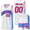 Custom White Powder Blue Dot Graffiti Pattern Irregular Team Names Sports Uniform Basketball Jersey| KXKSHOP