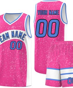 Custom Pink White Dot Graffiti Pattern Irregular Team Names Sports Uniform Basketball Jersey| KXKSHOP