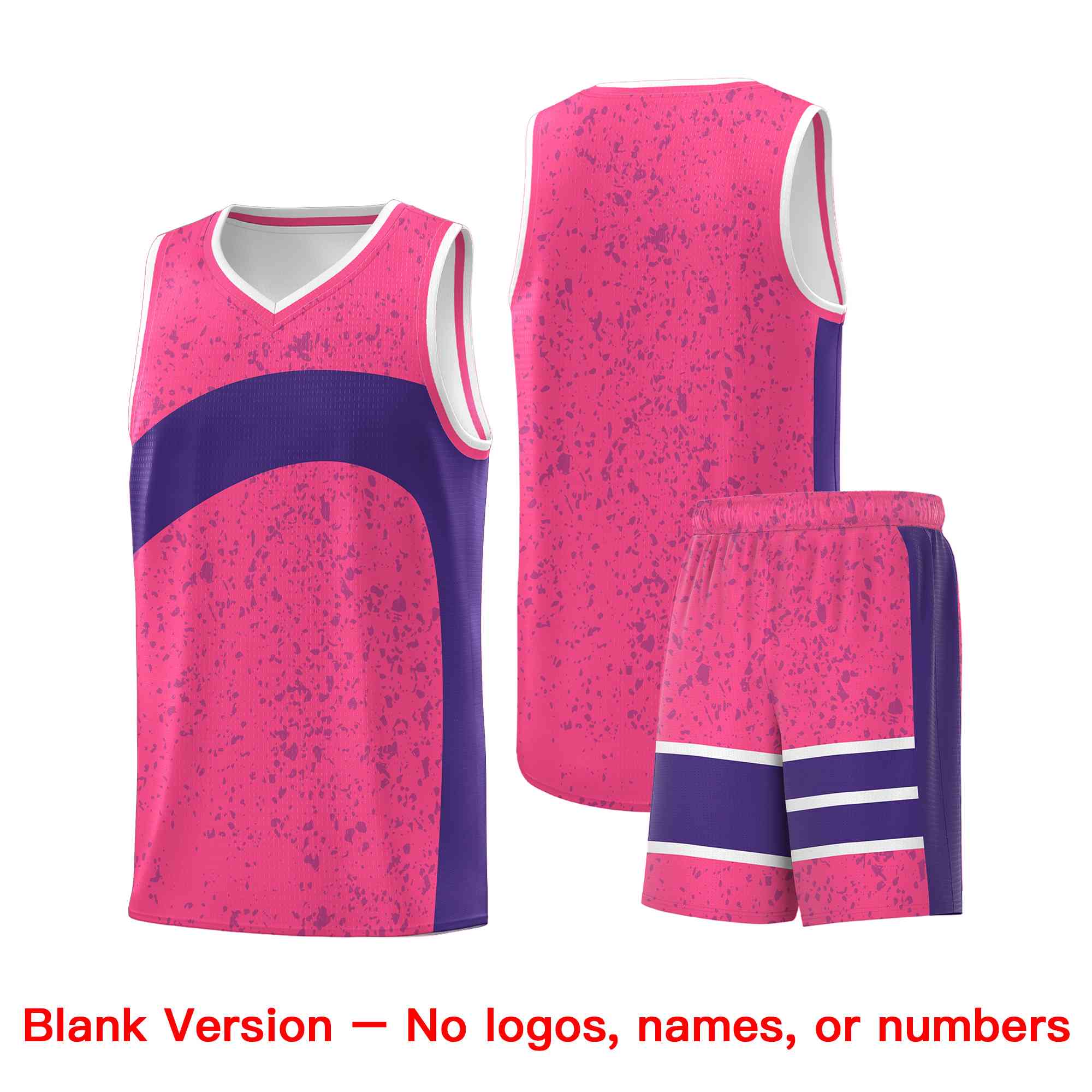 Custom Pink Purple Dot Graffiti Pattern Irregular Team Names Sports Uniform Basketball Jersey - Image 2