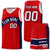 Custom Red Navy Dot Graffiti Pattern Irregular Team Names Sports Uniform Basketball Jersey| KXKSHOP