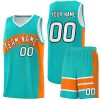 Custom Aqua Orange Dot Graffiti Pattern Irregular Team Names Sports Uniform Basketball Jersey| KXKSHOP