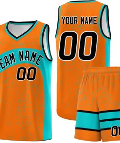 Custom Orange Aqua Dot Graffiti Pattern Irregular Team Names Sports Uniform Basketball Jersey| KXKSHOP