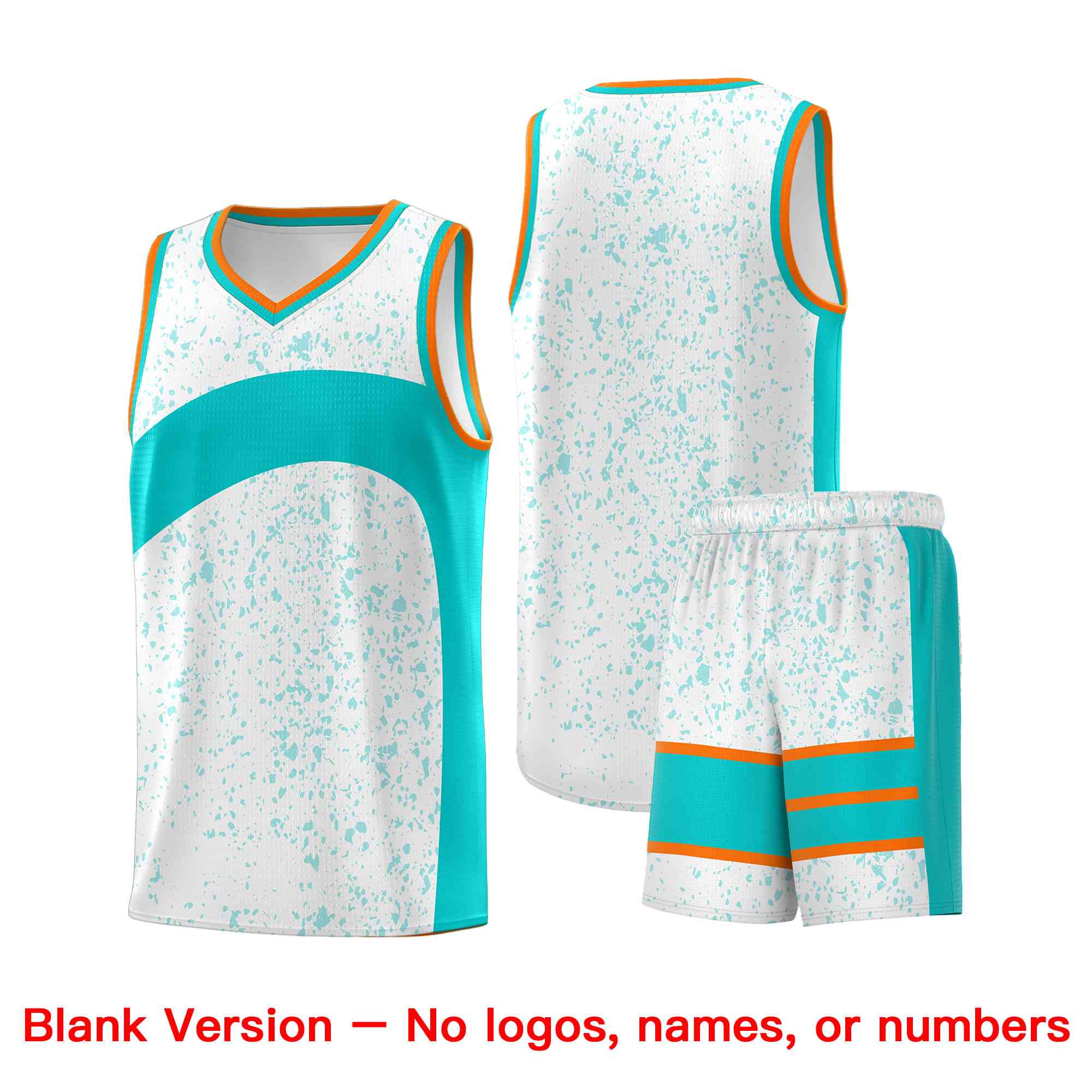 Custom White Aqua Dot Graffiti Pattern Irregular Team Names Sports Uniform Basketball Jersey - Image 2