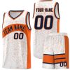 Custom White Orange Dot Graffiti Pattern Irregular Team Names Sports Uniform Basketball Jersey| KXKSHOP