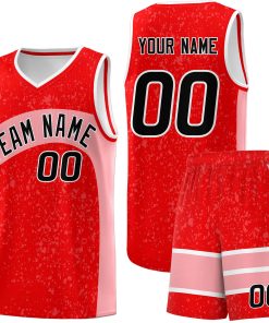 Custom Light Red Light Pink Dot Graffiti Pattern Irregular Team Names Sports Uniform Basketball Jersey| KXKSHOP