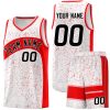 Custom White Light Red Dot Graffiti Pattern Irregular Team Names Sports Uniform Basketball Jersey| KXKSHOP