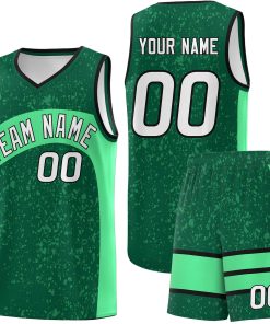 Custom Kelly Green Green Dot Graffiti Pattern Irregular Team Names Sports Uniform Basketball Jersey| KXKSHOP