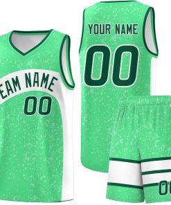Custom Green Kelly Green Dot Graffiti Pattern Irregular Team Names Sports Uniform Basketball Jersey| KXKSHOP