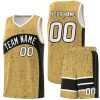 Custom Old Gold Black Dot Graffiti Pattern Irregular Team Names Sports Uniform Basketball Jersey| KXKSHOP