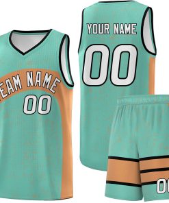 Custom Bright Green Buckskin Brown Dot Graffiti Pattern Irregular Team Names Sports Uniform Basketball Jersey| KXKSHOP
