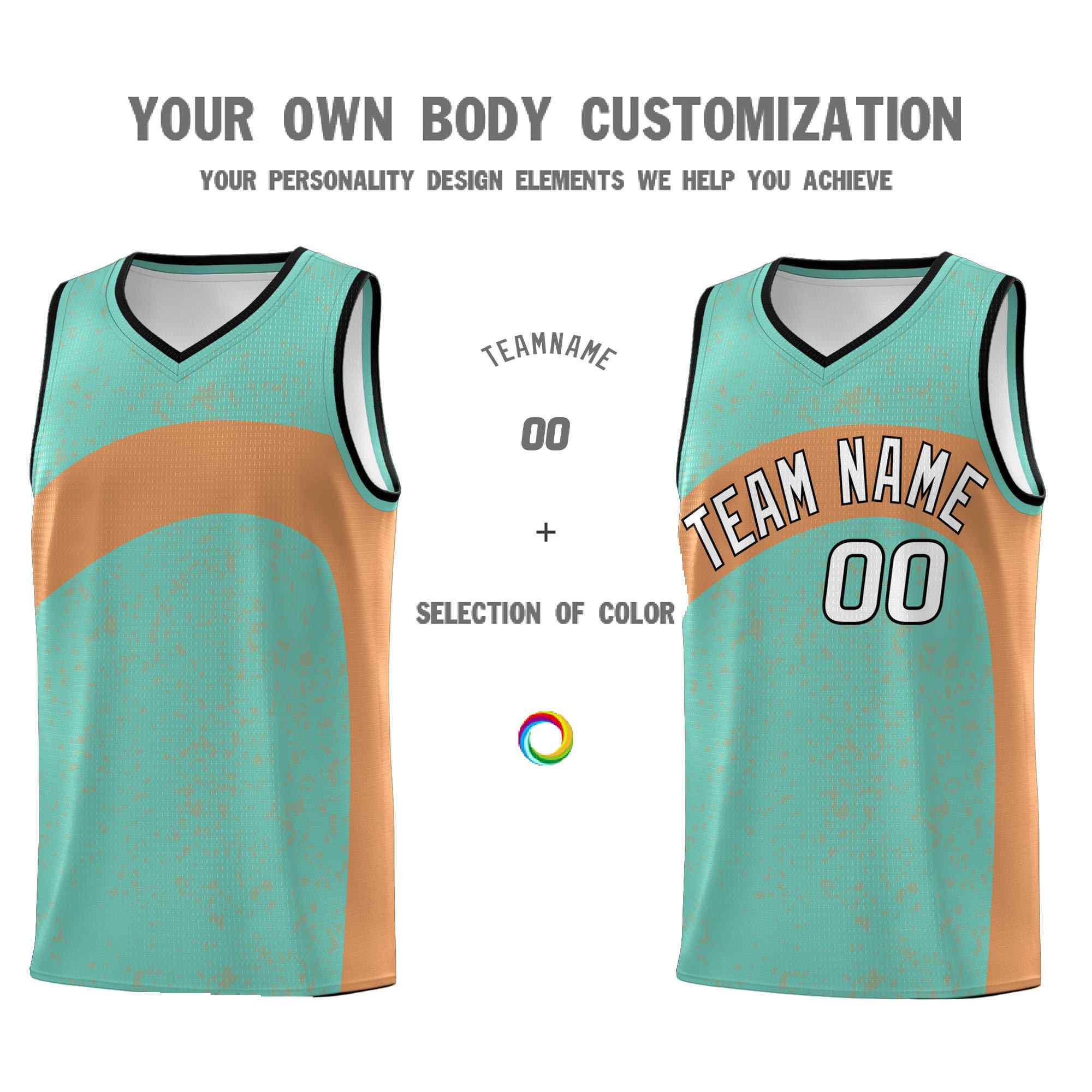 Custom Bright Green Buckskin Brown Dot Graffiti Pattern Irregular Team Names Sports Uniform Basketball Jersey - Image 4