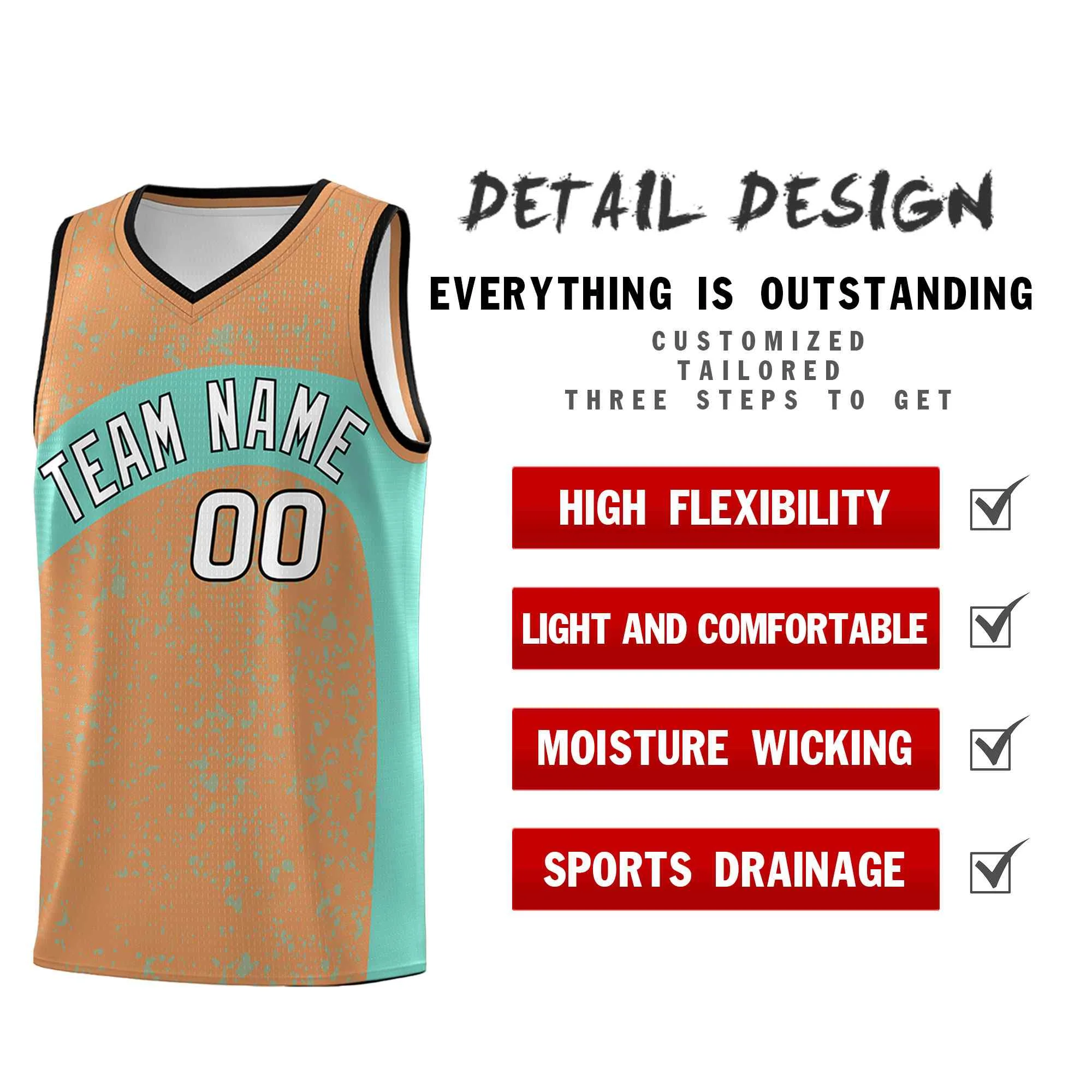 Custom Buckskin Brown Bright Green Dot Graffiti Pattern Irregular Team Names Sports Uniform Basketball Jersey - Image 3