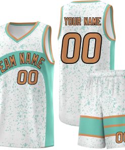 Custom White Bright Green Dot Graffiti Pattern Irregular Team Names Sports Uniform Basketball Jersey| KXKSHOP