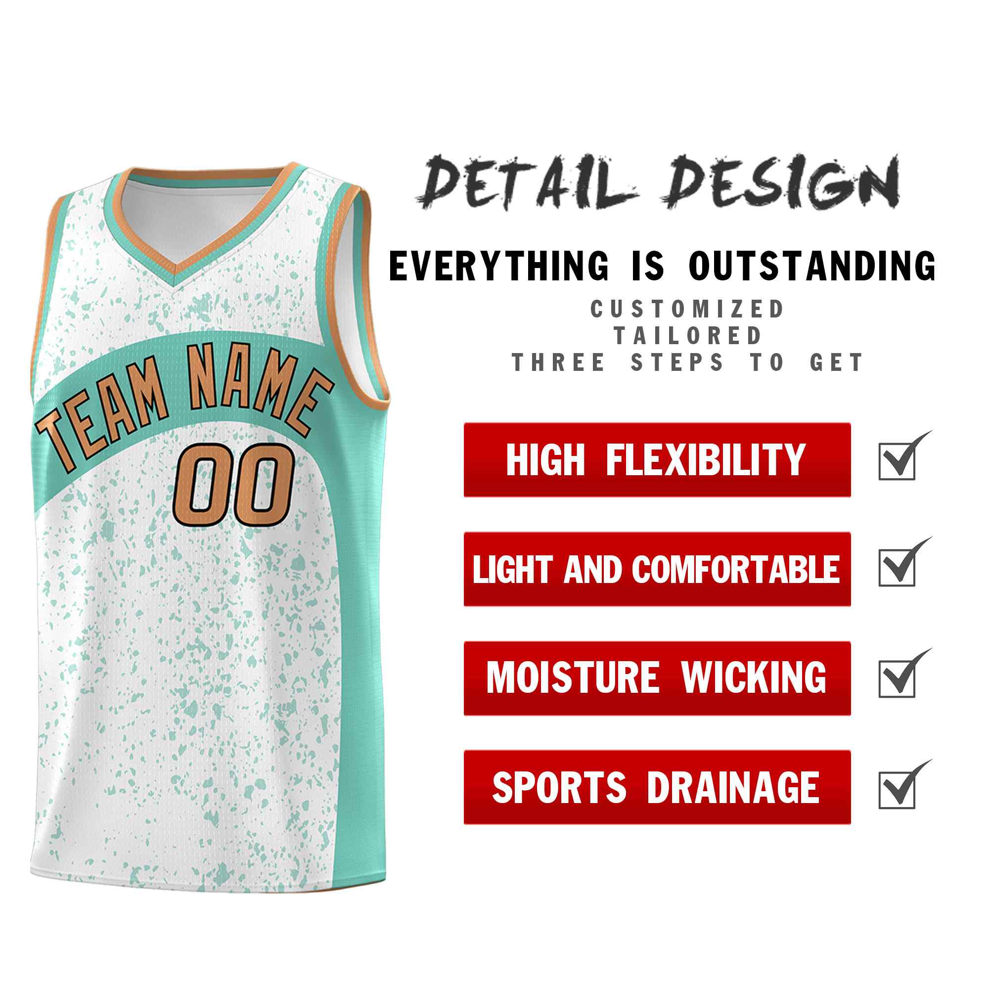 Custom White Bright Green Dot Graffiti Pattern Irregular Team Names Sports Uniform Basketball Jersey - Image 3